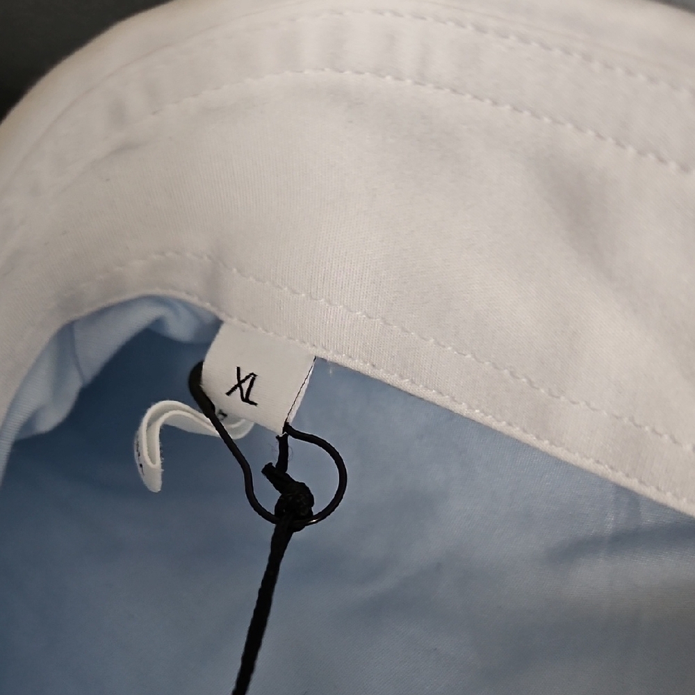 Sandro Light Blue Dress Shirt with White Collar - Picture 4 of 16
